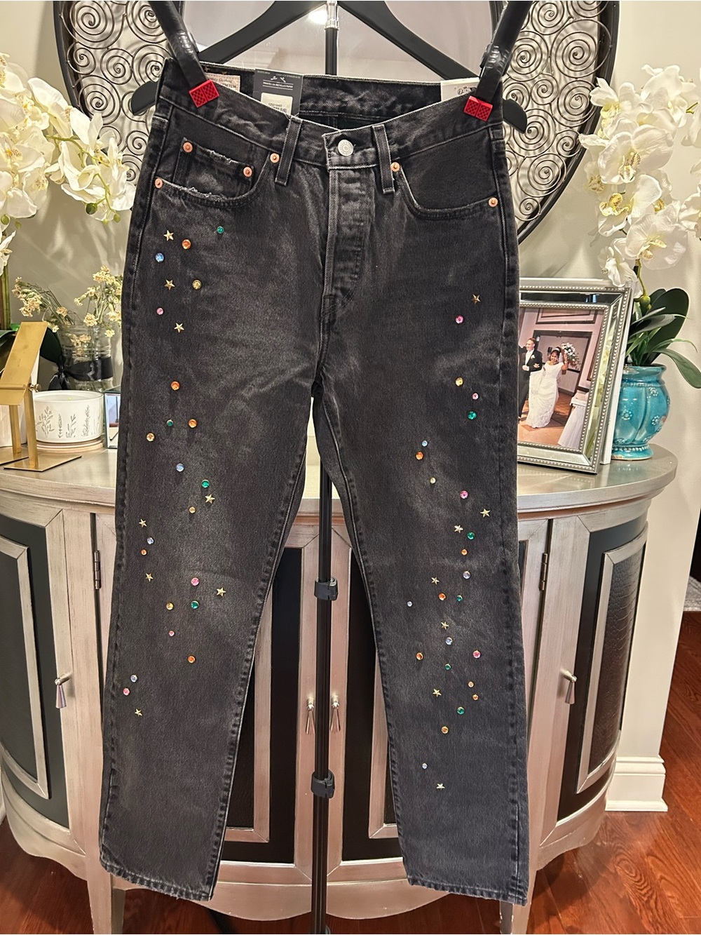 Levi's Dark grey women's Denim Jeans with Red Logo Tab 27x32 NWT